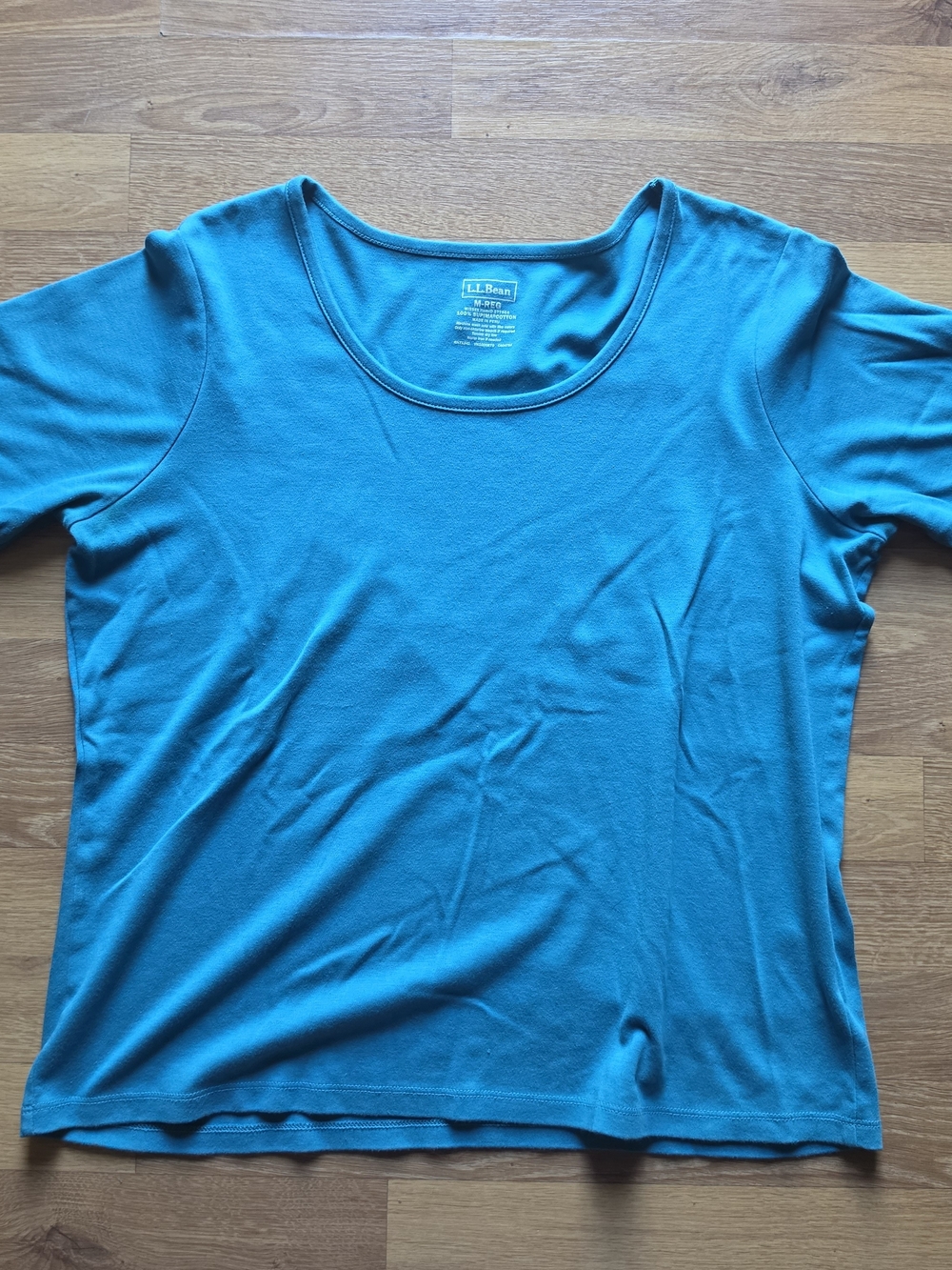 L.L. Bean Women's Teal Short Sleeve Scoop Neck Tee